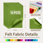 Sage Green Soft Felt Sheets for Crafts, 1.6mm Thick, Kids' Crafts, DIY Projects - Image 2