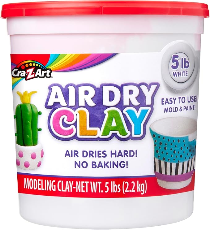 Cra-Z-Art Air Dry Clay - 5lb Bucket Natural White Modeling Clay by Cra-Z-Art