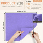 Felt Fabric Sheets 18" x 18" 1.6mm Soft Craft Felt, Lavender | Soft Precut Felt - Image 2
