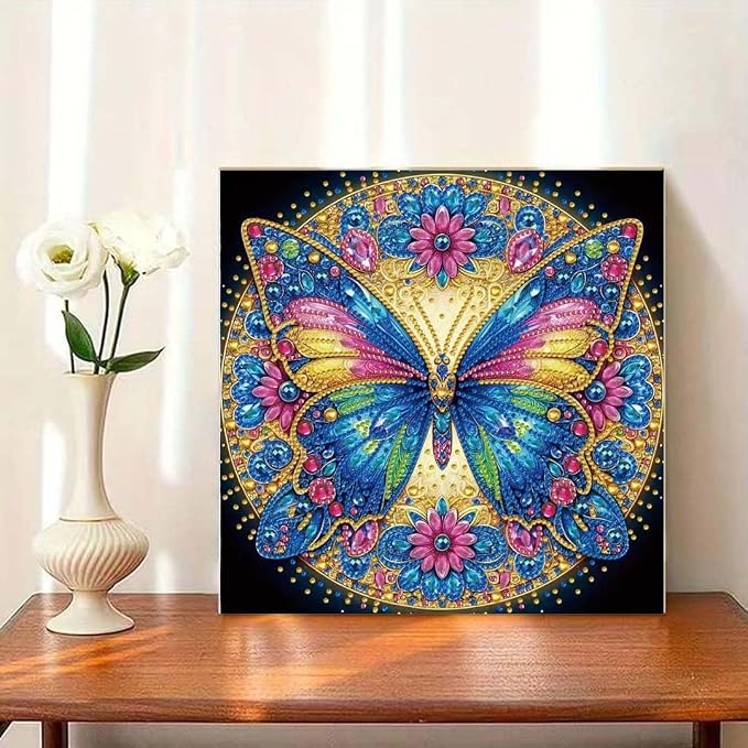 OJTOYART Colorful Butterfly Special Shaped Diamond Painting Kits, 5D Diamond - Image 4