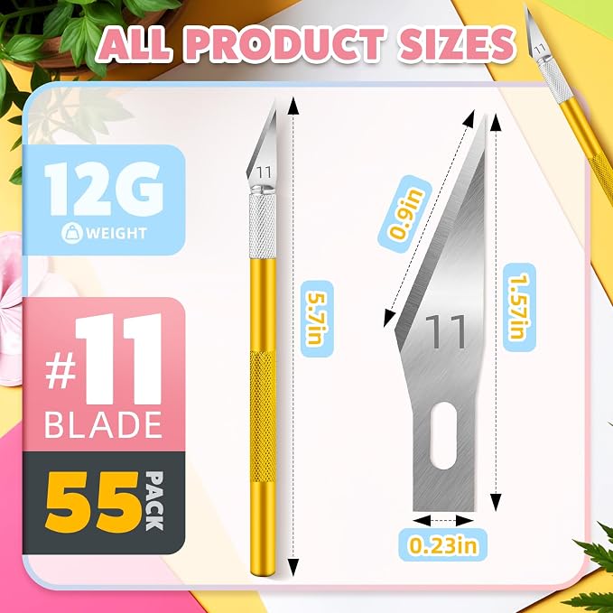 55 PCS Exacto Knife Set, 5 Piece Craft Knife and 50 Additional SK5 Blades - Image 6