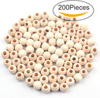 Jdesun 200 Pieces Wooden Beads, Natural Round Wood Loose Beads Wood Spacer 12mm - Image 5