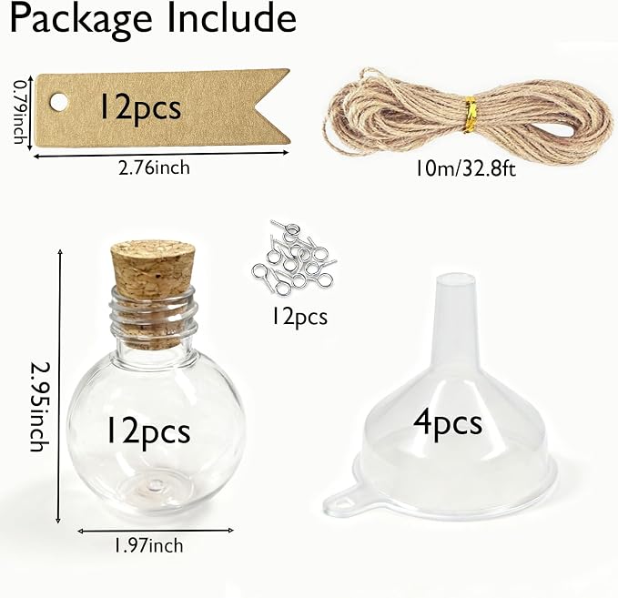 12 Packs 50 mL Mini Plastic Bottles - Image 2