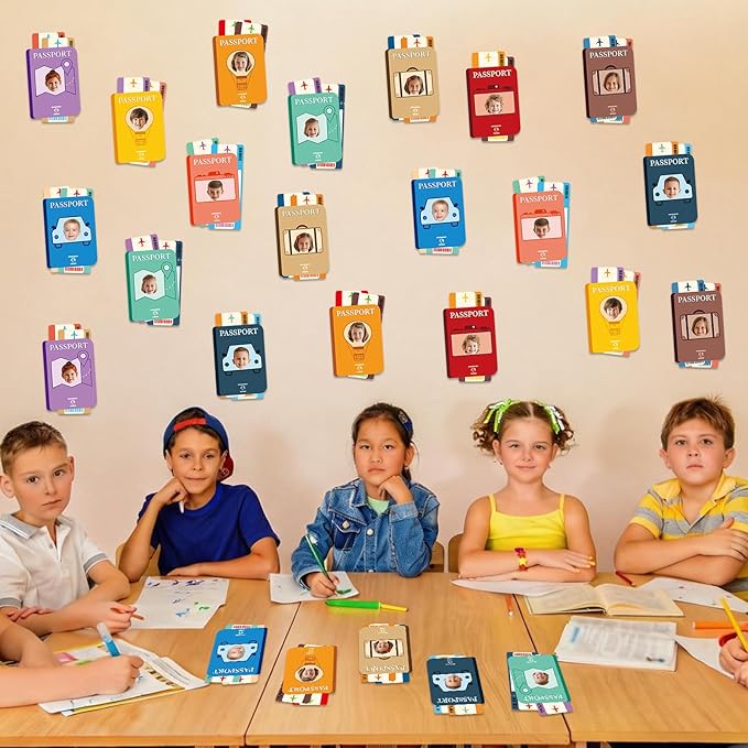 60pcs Passport DIY Cutouts Passport Bulletin Board Decoration Set World Travel - Image 5