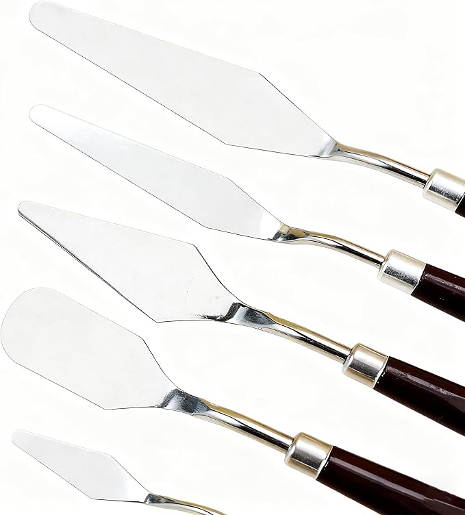 5-Piece Stainless Steel Palette Knife Set | Oil, Watercolor Painting, Cake - Image 7