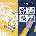 9Pcs Lemon Stencils for Painting, 5.9"x 5.9" Reusable Lemon Slices Stencil - Image 3