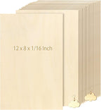 JOIKIT 24 PCS 12 x 8 x 1/16 Inch Basswood Sheets, 1.5mm Thick Unfinished by JOIKIT