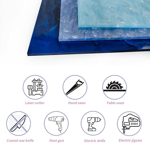 TOEPODO Pearlescent Ripple Cast Acrylic Sheets 1/8inch Thick Marble Acrylic - Image 4