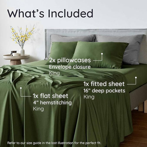 Bambaw 100% Viscose Derived from Bamboo Sheets King Size Set – 4pcs Cooling - Image 2
