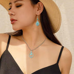 24Pcs Tibetan Style Turquoise Charms 8 Styles Heart Teardrop Oval Vintage - Image 5