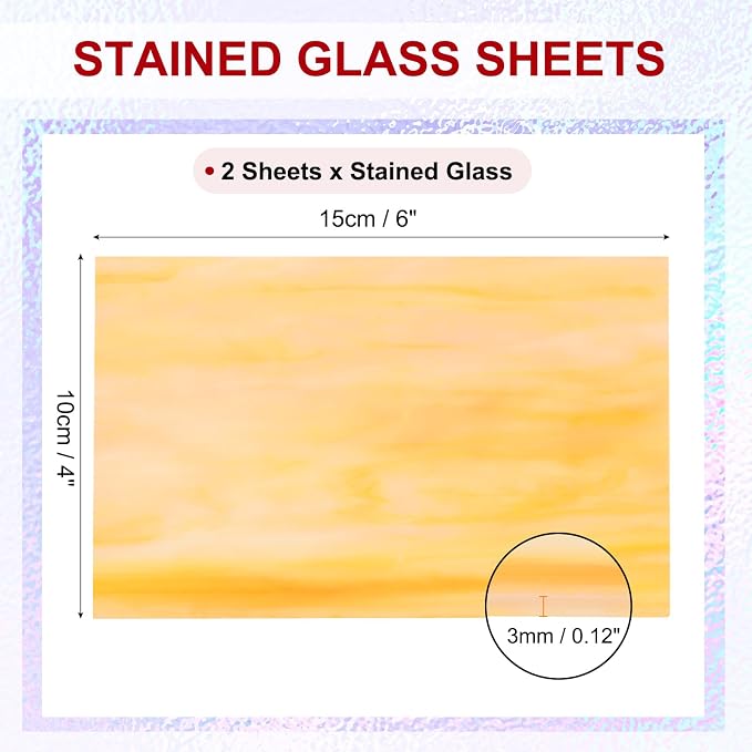 PATIKIL 4 x 6 Inch Transparent Stained Glass Sheets, 2 Sheets Mosaic Glass - Image 2
