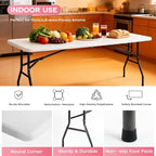 FDW 8FT Folding Table, Portable Fold-in-Half Plastic Picnic Party Table - Image 5
