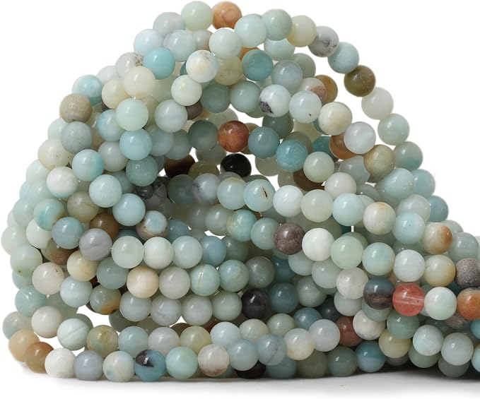 60PCS 6mm Natural Mix Color Amazonite Gemstone Round Loose Beads Stone Beads by CHEAVIAN