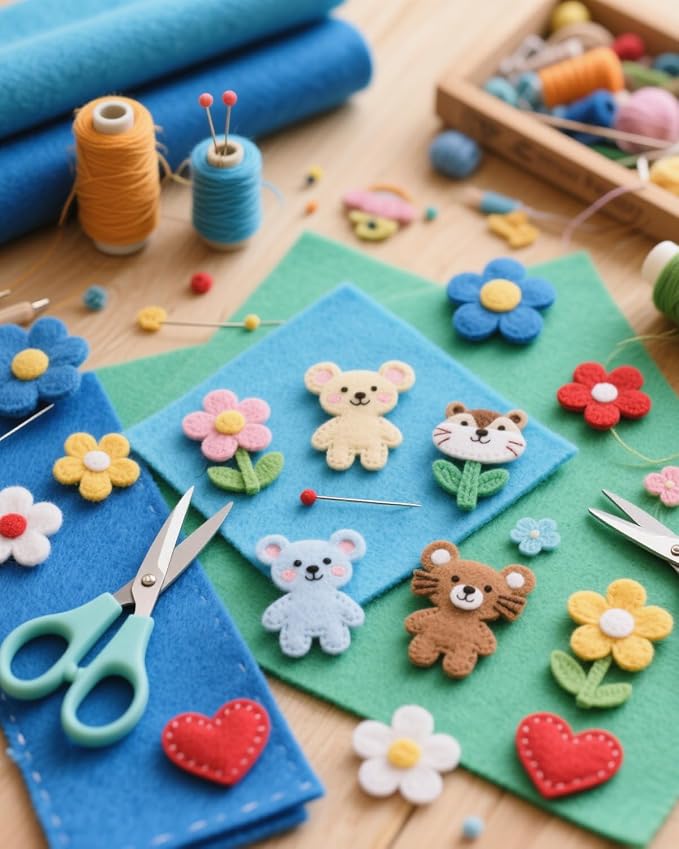 Blue Stiff Felt Sheets for Craftes - Image 4
