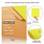 1/8 Thick 10 x 10 inch Translucent Acrylic Sheets - Image 2