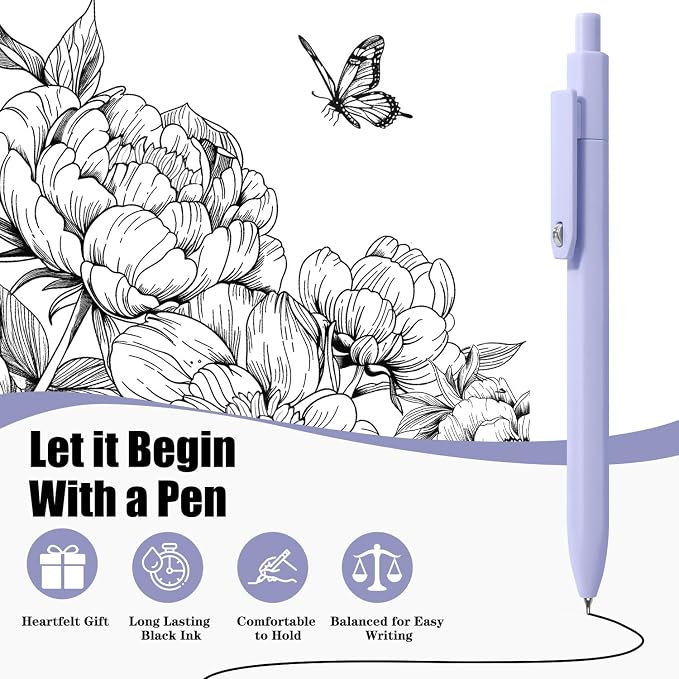 Piochoo Gel Pens, 0.5mm Quick Dry Black Ink Fine Point Smooth Writing Pens - Image 4