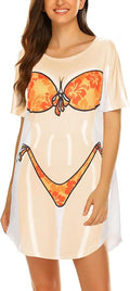 Ekouaer Women's Bikini Shirt Cover Up Short Sleeve Cute Bikini Print Cover-Up by EKOUAER