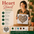 Large 12x12 Inch Mandala Heart Stencil - Image 3