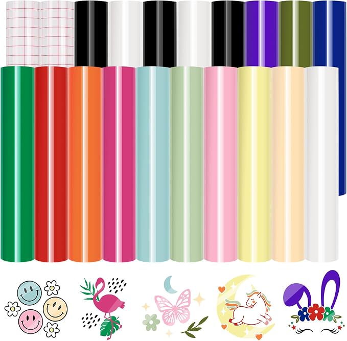 VINYL FROG Permanent Adhesive Vinyl Bundle 20 Pack Glossy Permanent Vinyl by VINYLFROG