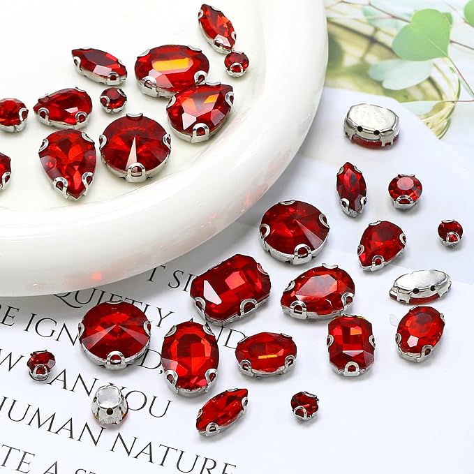 Sew on Rhinestone, Bags and Sewing Accessories，Red - Image 5