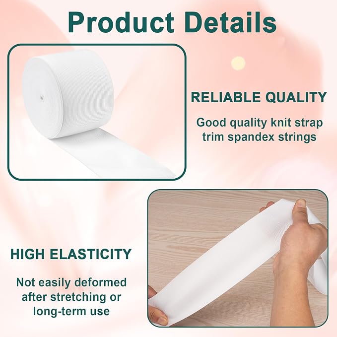 Airisoer 3 Inch Elastic Band for Sewing, 12 Yard High Elasticity Sewing Elastic - Image 3