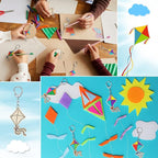 RattanView 24 Pcs Kites Crafts Color Your Own Keychains DIY Craft Wooden Blank - Image 6