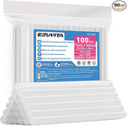 EZUVITA 100-Pack Full Size Hot Glue Sticks, 0.43” Dia x 8” Long | Clear by EZUVITA