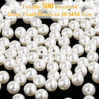 Pearl Beads for Craft, Anezus 500pcs Ivory Faux Fake Pearls, 10 MM Small Sew on - Image 4