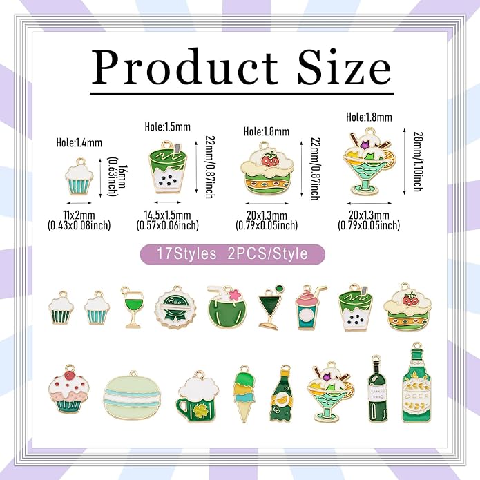 Enamel Food Charms Cute Assorted Food Pendants Sweet Dessert Charms - Image 2