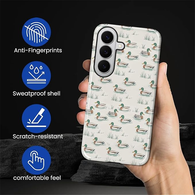 for Samsung Galaxy S26 Case, Cute Duck Pattern Glossy 2 in 1 Shockproof Bumper - Image 6