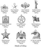 DanLingJewelry 100Pcs 10 Styles Patriotic Charms - Image 2