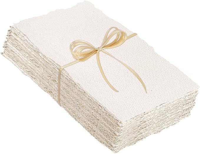 100 Sheets Watercolor Paper 2 x 3.5inch, 300 GSM Deckled Edge Paper by Prudiut