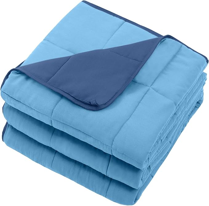 Blue Weighted Blanket for Adults 20lbs, King Size Cooling Heavy Throw Blanket - Image 8