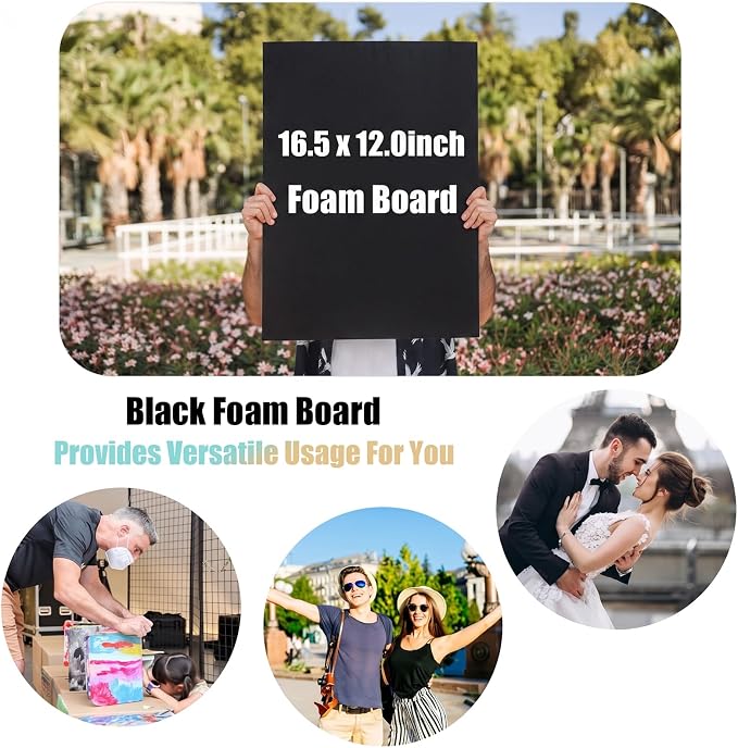 EPHECH 20Pack 12" x 16.5" Black Foam Board - Image 4