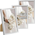 upsimples 4x6 Picture Frame Set of 3, Made of High Definition Glass by upsimples