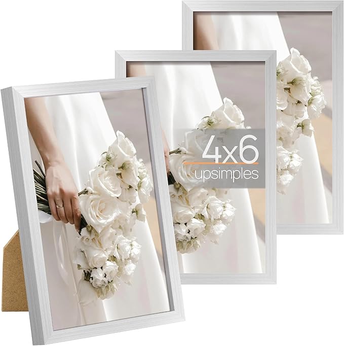 upsimples 4x6 Picture Frame Set of 3, Made of High Definition Glass by upsimples