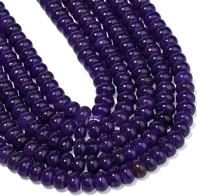 Songxi 5x8mm Natural Deep Purple Chalcedony Stone Rondelle Beads, Gemstone - Image 7