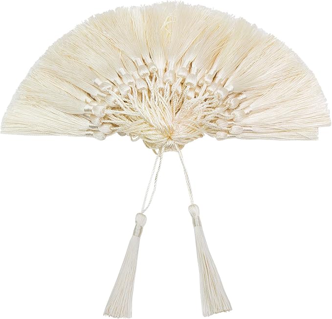 VAPKER 100 Cream Tassels 13cm/5-Inch Silky Soft Tassels by VAPKER