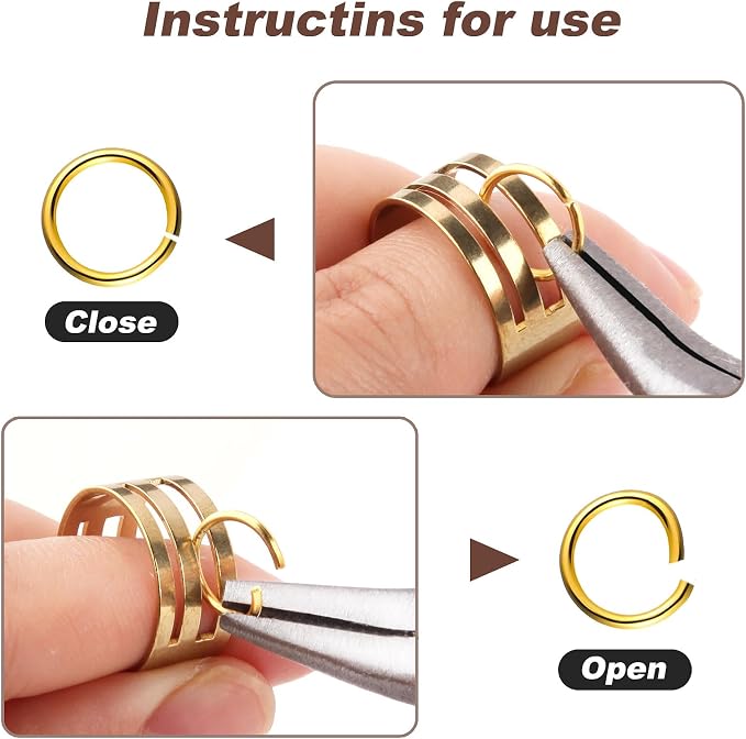 1200Pcs Silver and Gold with Pliers Jump Rings Jewelry Making Kit and Necklace - Image 3