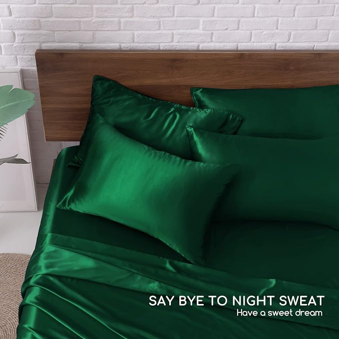 MR&HM Satin Bed Sheets, King Size Sheets Set - Image 6