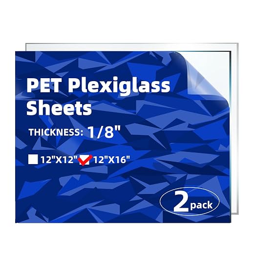 2 Pack 1/8" Thick Plexiglass Sheets by MorefaLife