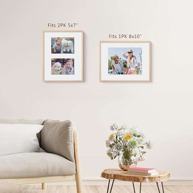 ATOBART 11x14 Picture Frame, OAK Wood Photo Frame 8x10 - Image 7