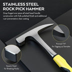 INCLY 26PCS Upgrade Geology Rock Pick Hammer Kit, 33.8 oz Hammer & 4 PCS - Image 2
