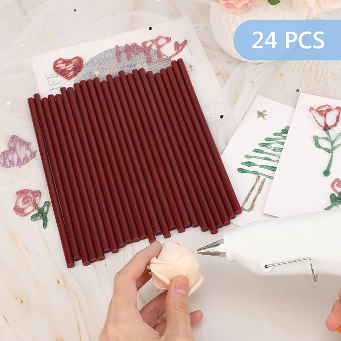 Manarty Wine Red Hot Glue Sticks, All Temperature Adhesive EVA Glue Sticks - Image 7
