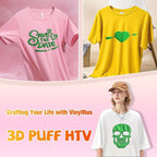 VinylRus Green Puff Vinyl Heat Transfer -12” x 6ft Puffy 3D Iron on Vinyl - Image 3