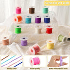 KAMJUNTAR Macaron Matte Lanyard String, 15 Rolls Gimp Boondoggle String Plastic - Image 4