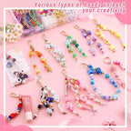 Wurosi 865 Pcs Bead Keychain Kit, DIY Bead Keychain Making Kit, Bag Charm Kit - Image 5