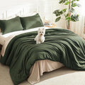 Litanika Comforters Olive Green Oversized Queen Size, 3 Pieces Lightweight by Litanika
