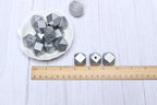 Silver Geometric Wooden Beads 20mm Polygon Wooden Spacer Beads - Image 3