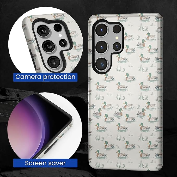 for Samsung Galaxy S25 Ultra Case, Cute Duck Pattern Glossy 2 in 1 Shockproof - Image 6